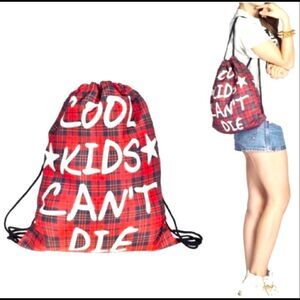 Callie Lives Cool Kids Can’t Die Drawstring Bag